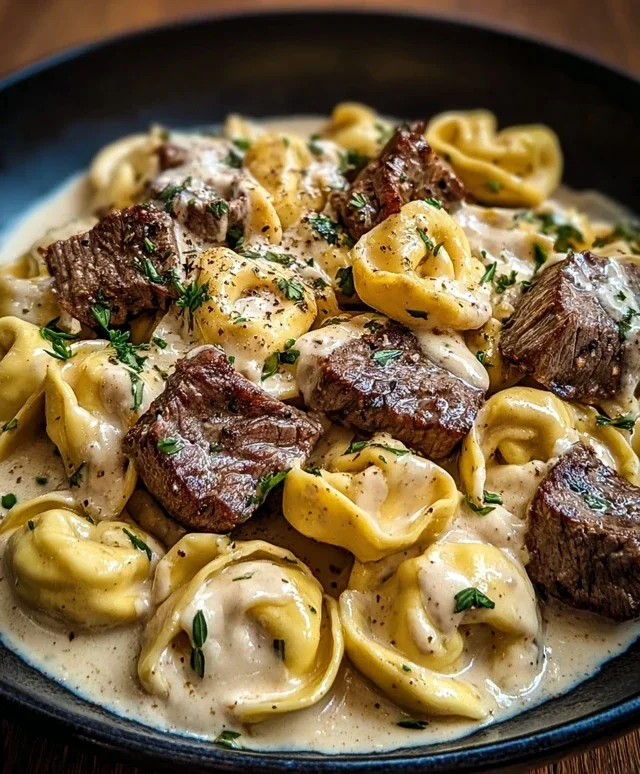 Cracked Garlic Steak Tortellini in Creamhouse Sauce Bliss