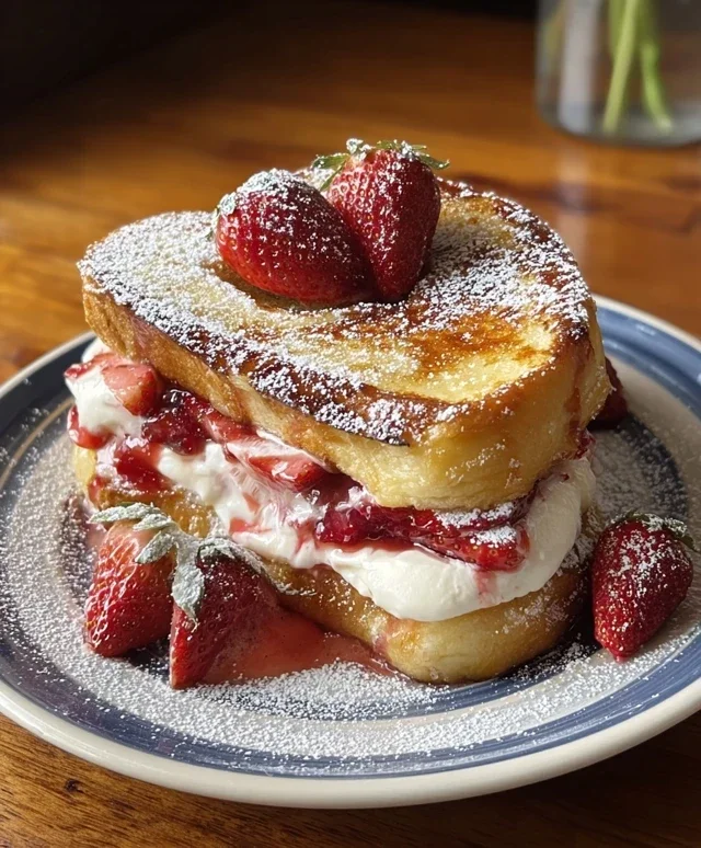 Strawberry Cream Cheese Stuffed French Toast