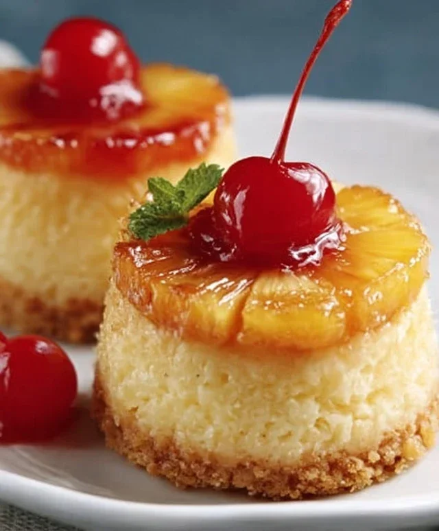 Mini Pineapple Upside-Down Cheesecakes