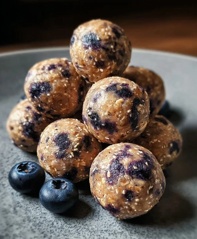 No-Bake Lemon Blueberry Protein Bites