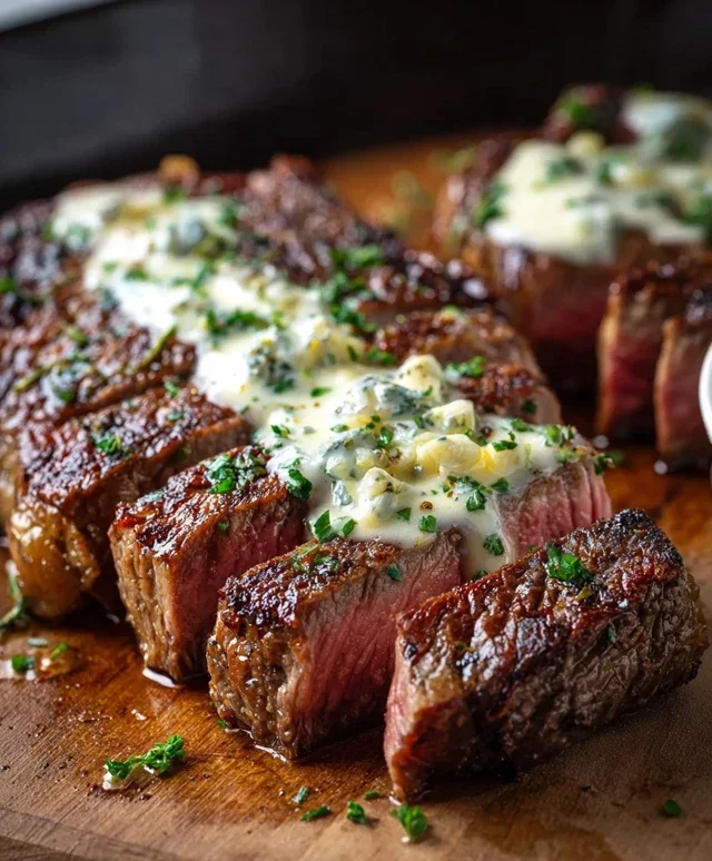 Garlic Butter Steak With Parmesan Cream Sauce