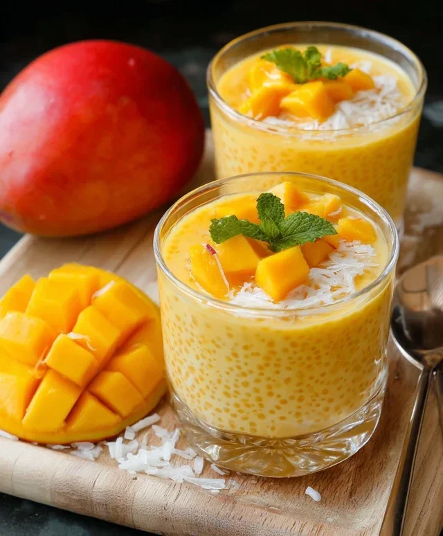 Mango Tapioca Pudding (Mango Sago)