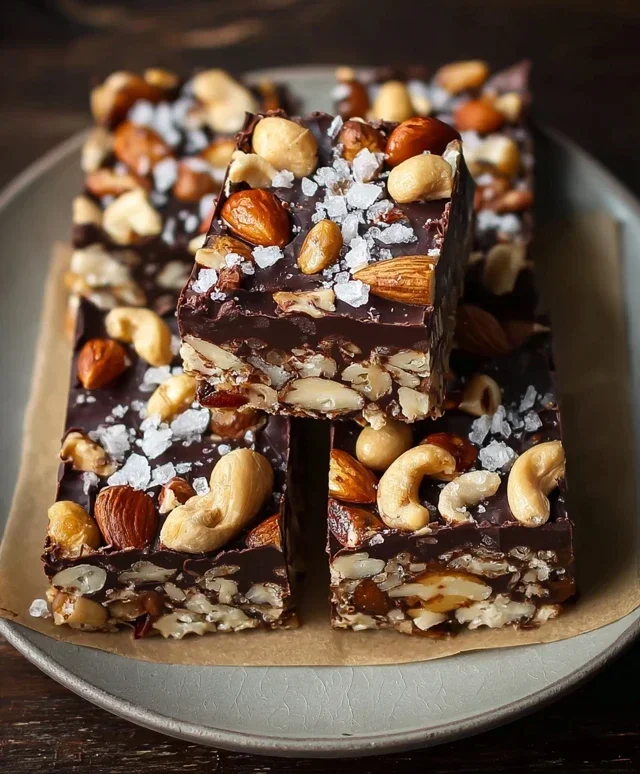 Dark Chocolate and Sea Salt Nut Bars