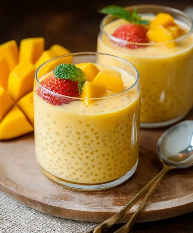 Mango Tapioca Pudding (Mango Sago)
