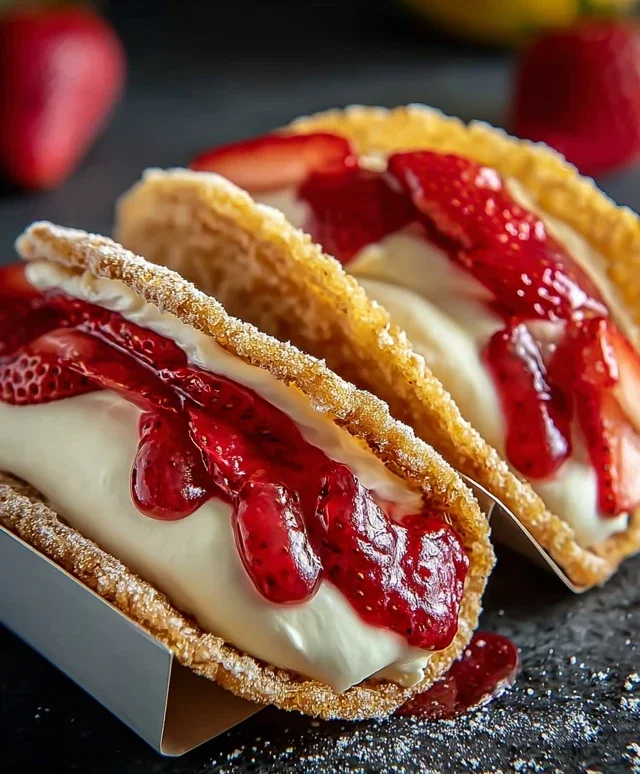 Strawberry Cheesecake Dessert Tacos