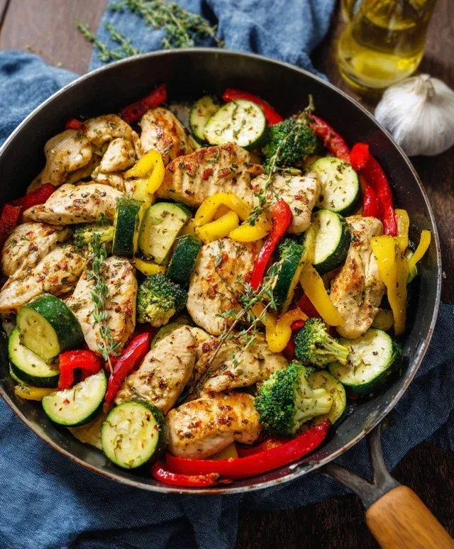 Healthy Chicken and Vegetables Skillet