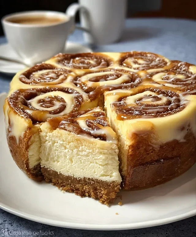 Cinnamon Roll Honeybun Cheesecake