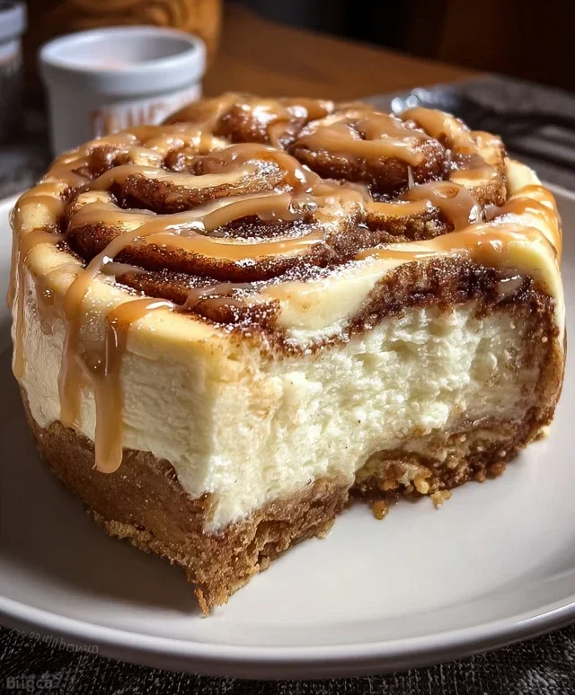 Cinnamon Roll Honeybun Cheesecake