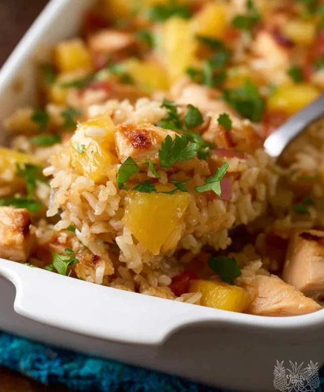 Aloha Pineapple Chicken Rice Casserole