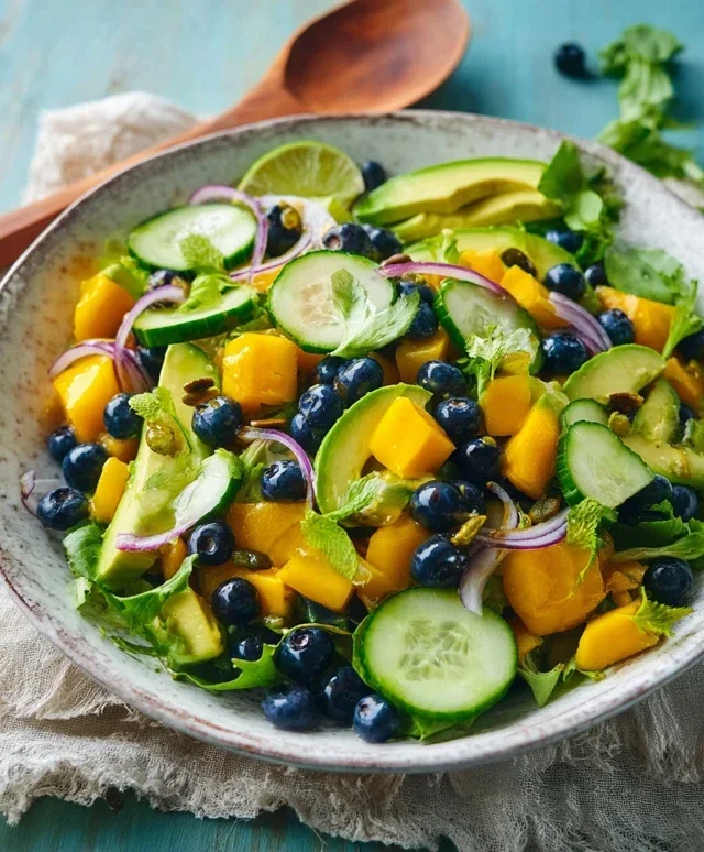 Mango Cucumber Salad with Blueberry and Avocado