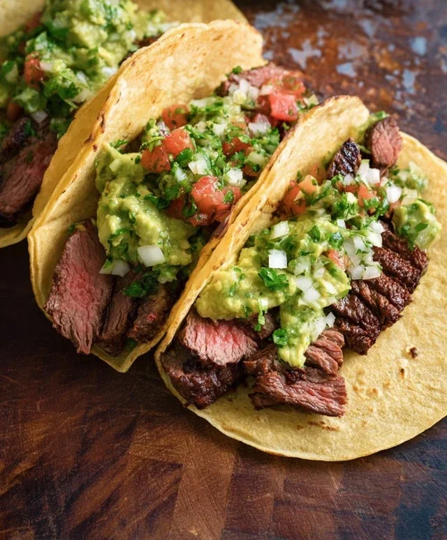 Grilled Steak Tacos with Avocado Salsa
