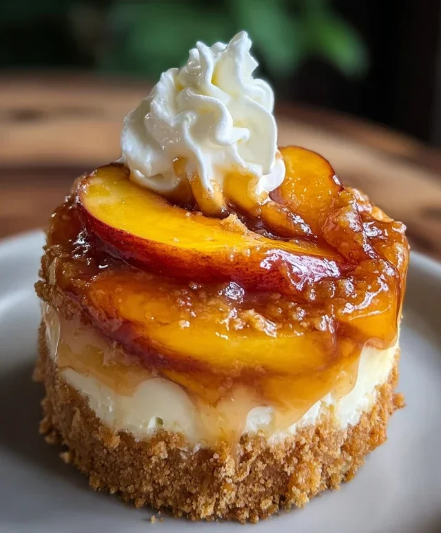 Stuffed Peach Cobbler Mini Cheesecake