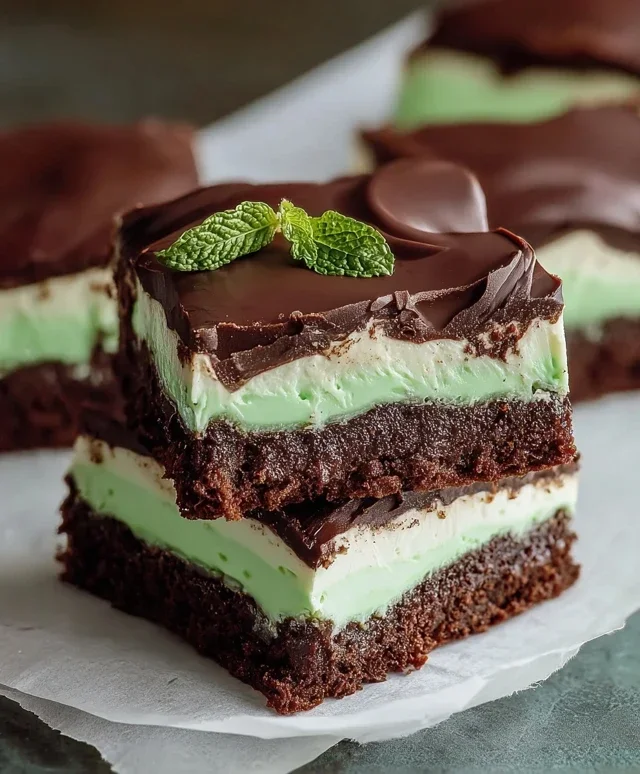 Triple-layer chocolate mint squares