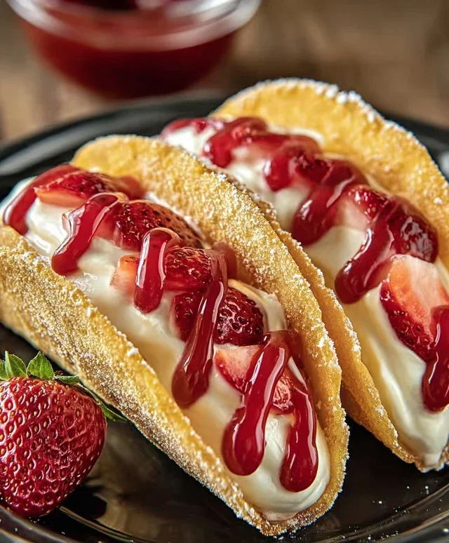 Strawberry Cheesecake Dessert Tacos