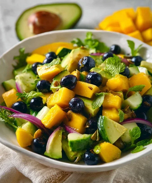Mango Cucumber Salad with Blueberry and Avocado