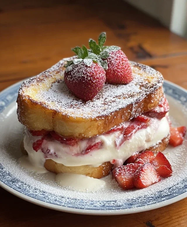 Strawberry Cream Cheese Stuffed French Toast