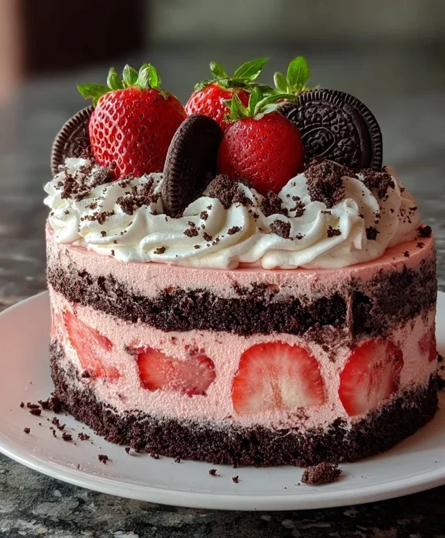 Strawberry Oreo Cake