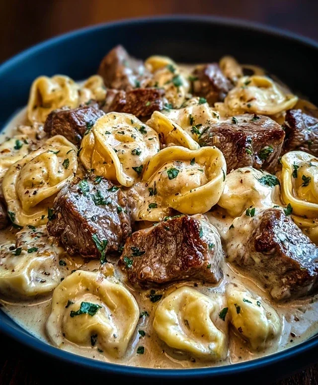Cracked Garlic Steak Tortellini in Creamhouse Sauce Bliss