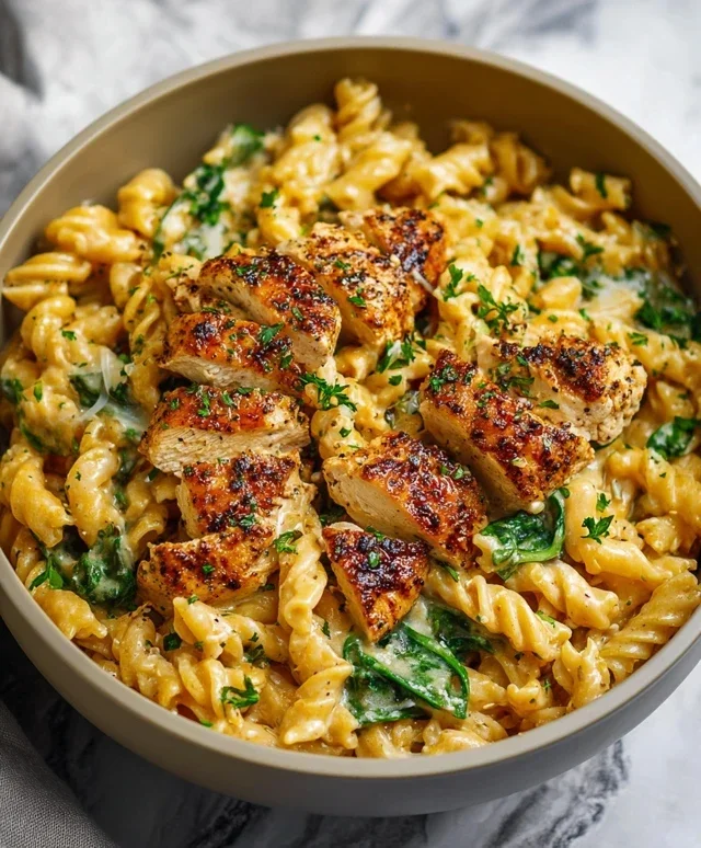 Healthy Garlic Parmesan Chicken Pasta