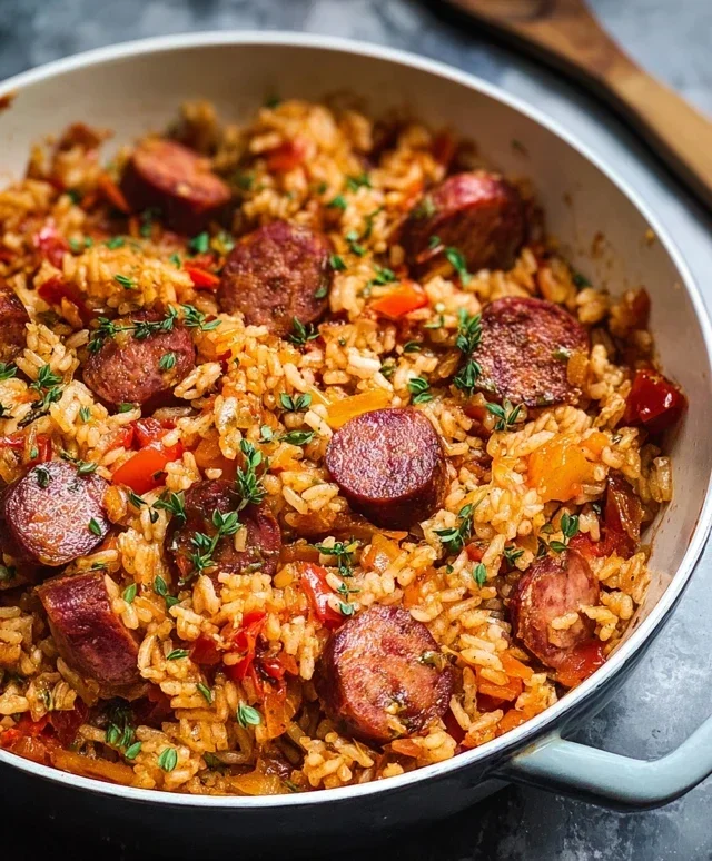 One Pot Smoked Sausage And Rice