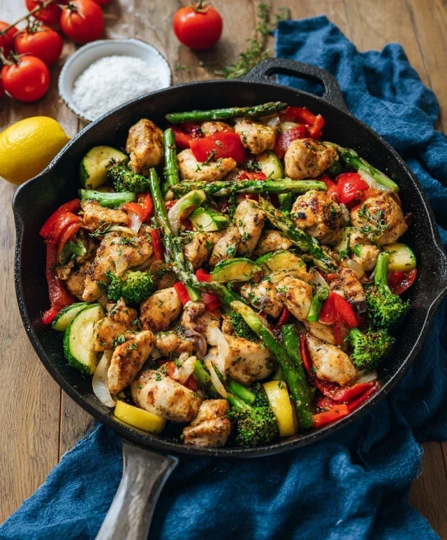Healthy Chicken and Vegetables Skillet