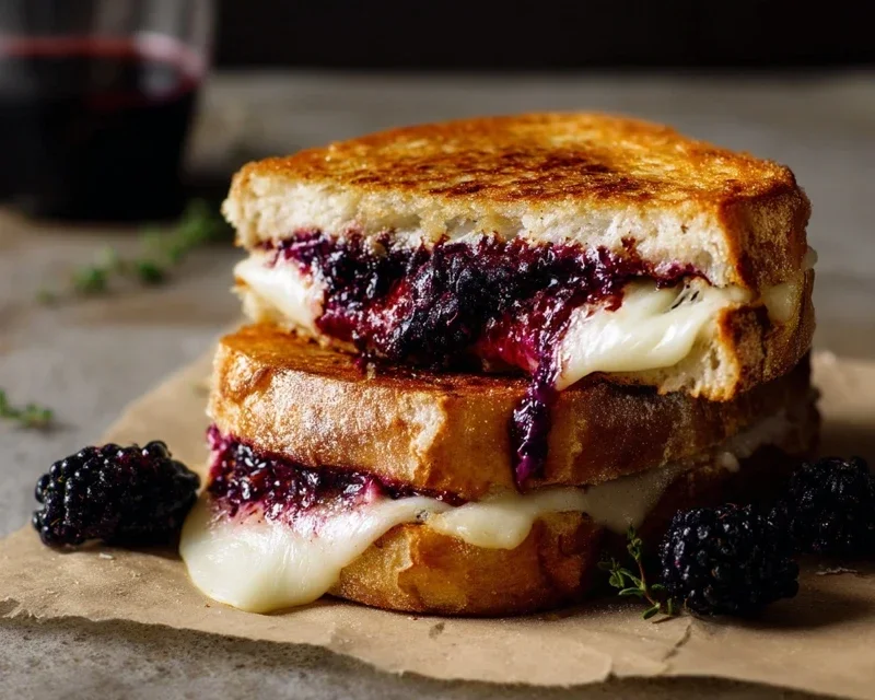 Blackberry Balsamic and Brie Grilled Cheese