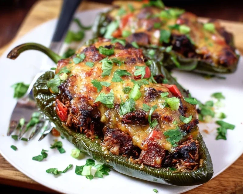 Brisket Stuffed Poblano Peppers