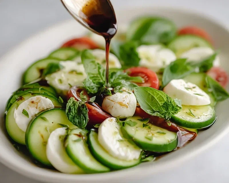 Fresh Cucumber Caprese Salad