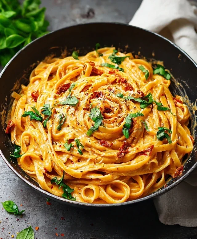 Creamy Sun-Dried Tomato Pasta with Capers and Dill