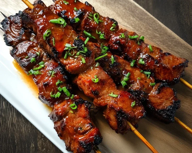 BBQ Beef Skewers with Filipino BBQ Marinade