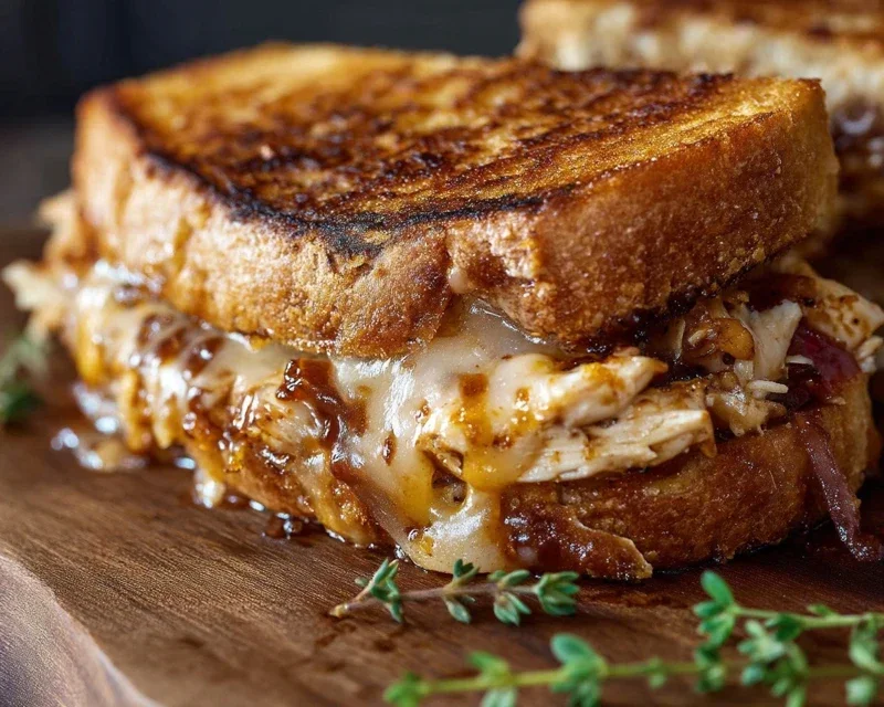 BBQ Chicken Grilled Cheese Sandwich