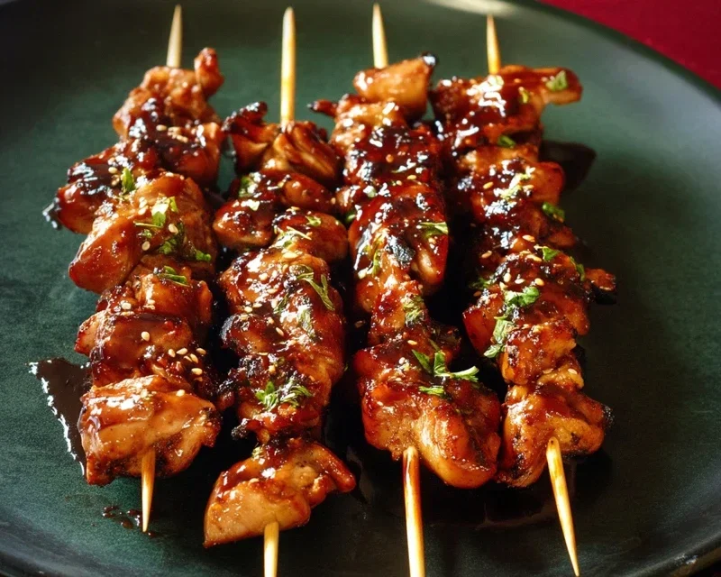 Sticky Bourbon Extract Extract Chicken Skewers