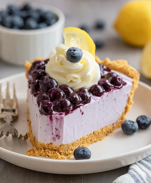 No Bake Lemon Blueberry Pie
