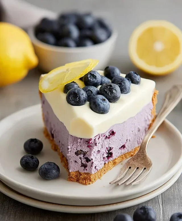 No Bake Lemon Blueberry Pie
