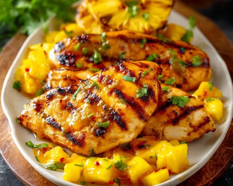 Grilled Mango Pineapple Chicken