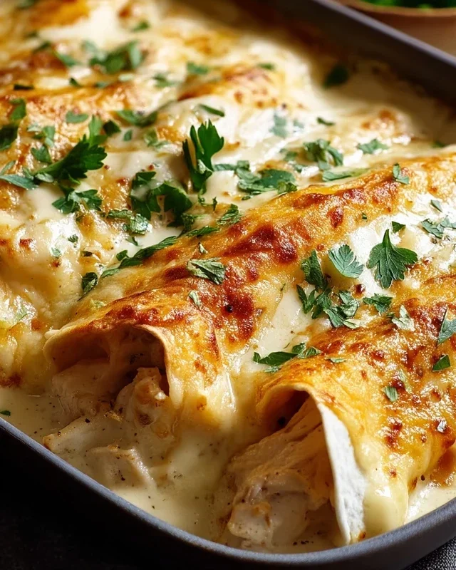 Creamy White Chicken Enchiladas