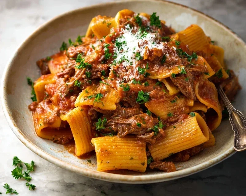 Beef Pasta in Tomato Sauce {Beef Ragu Pasta}