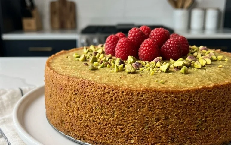Pistachio Raspberry Cake