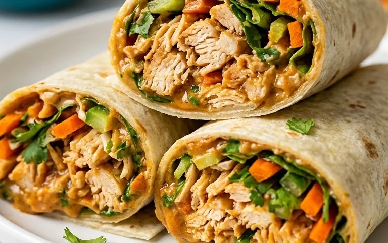 Thai Peanut Chicken Wraps