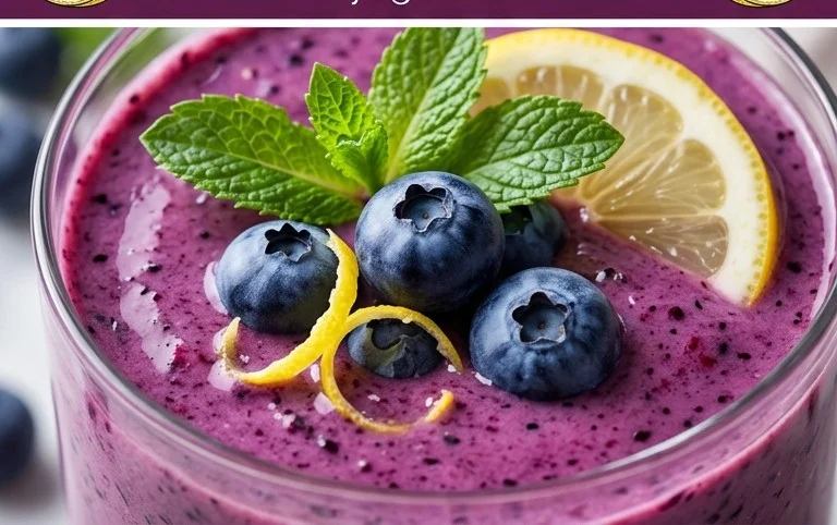Blueberry Avocado Smoothie With Lemon & Yogurt