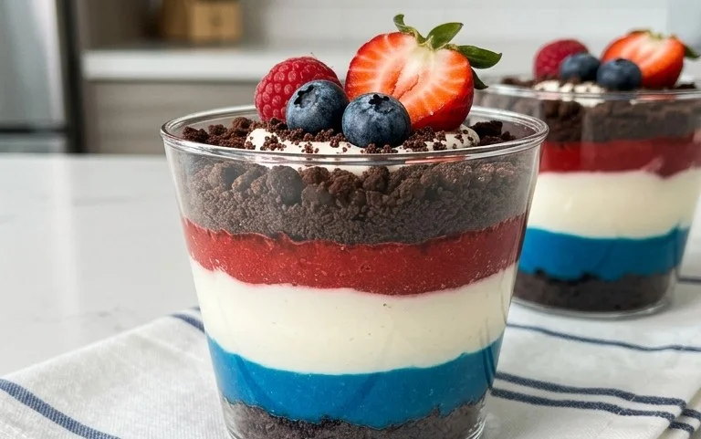 Red, White and Blue Dirt Cups