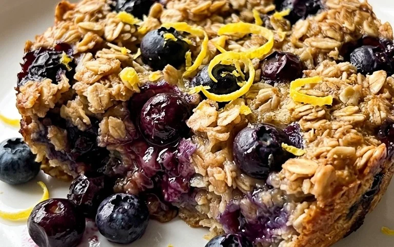 Lemon Blueberry Baked Oats