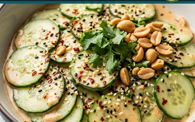 Creamy Asian Cucumber Salad Bowl