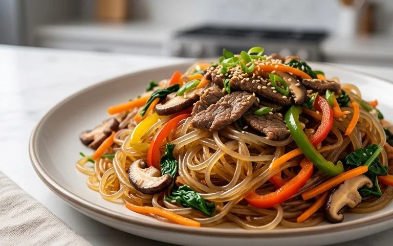 Japchae (Korean Glass Noodle Stir Fry)