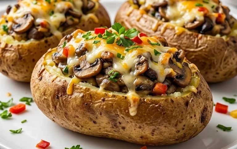 The Ultimate Stuffed Baked Potatoes with Mushrooms