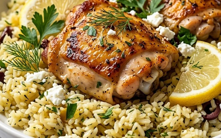 Greek Chicken and Lemon Rice (30 Minutes, One-Pot)