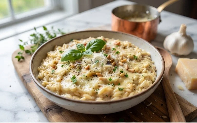 Creamy Garlic Parmesan Orzo
