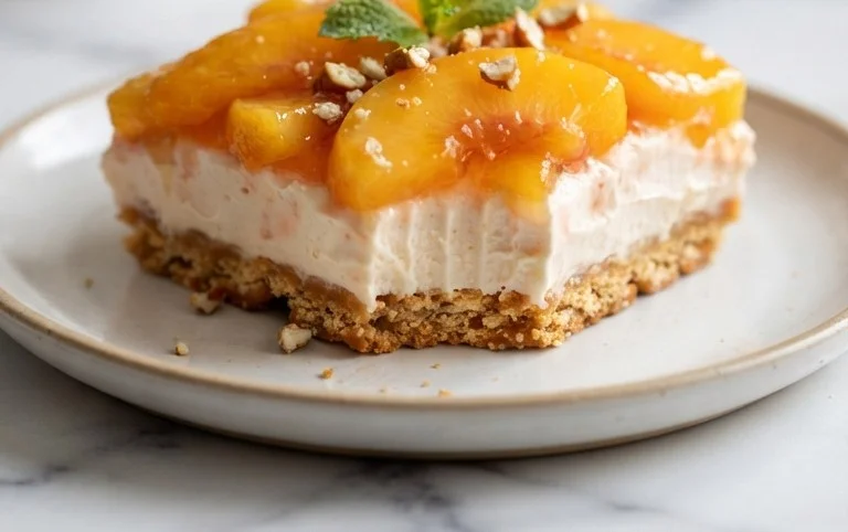 Peach Pretzel Salad Dessert