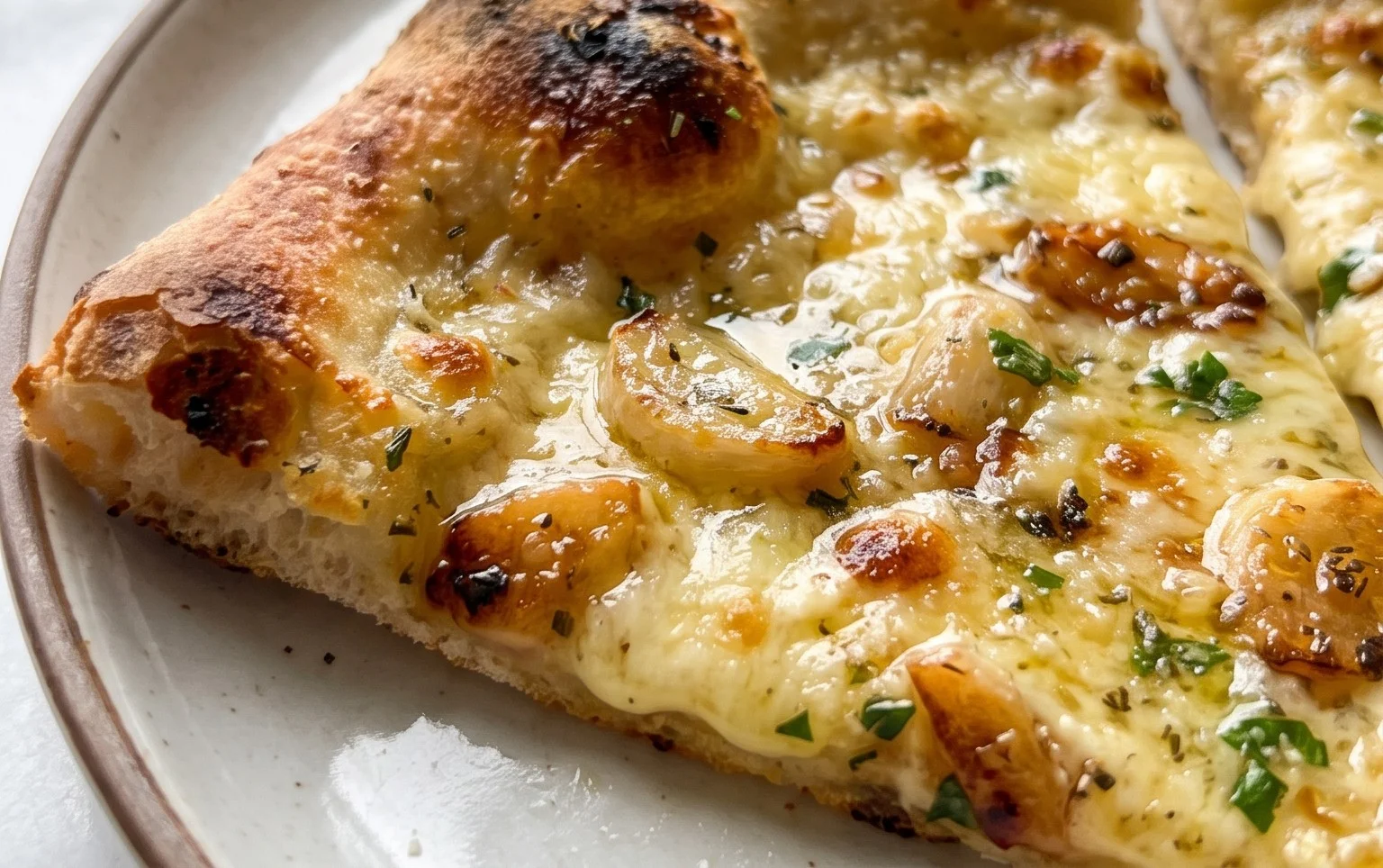 buttery garlic pizza