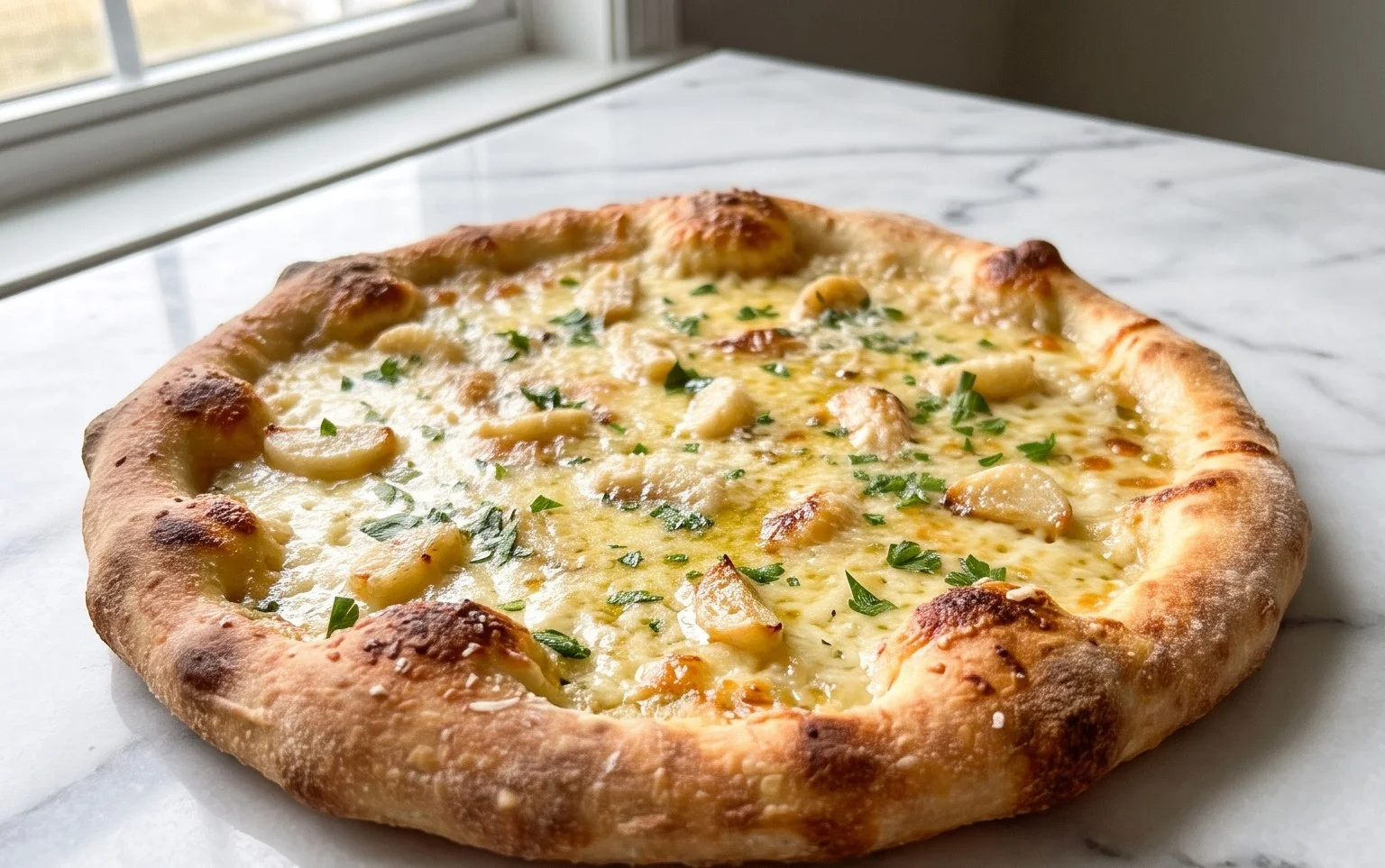 buttery garlic pizza